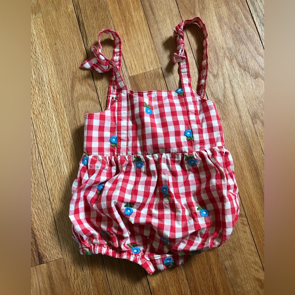 NWOT  Hanna Andersson Adorable Gingham Bubble Romper